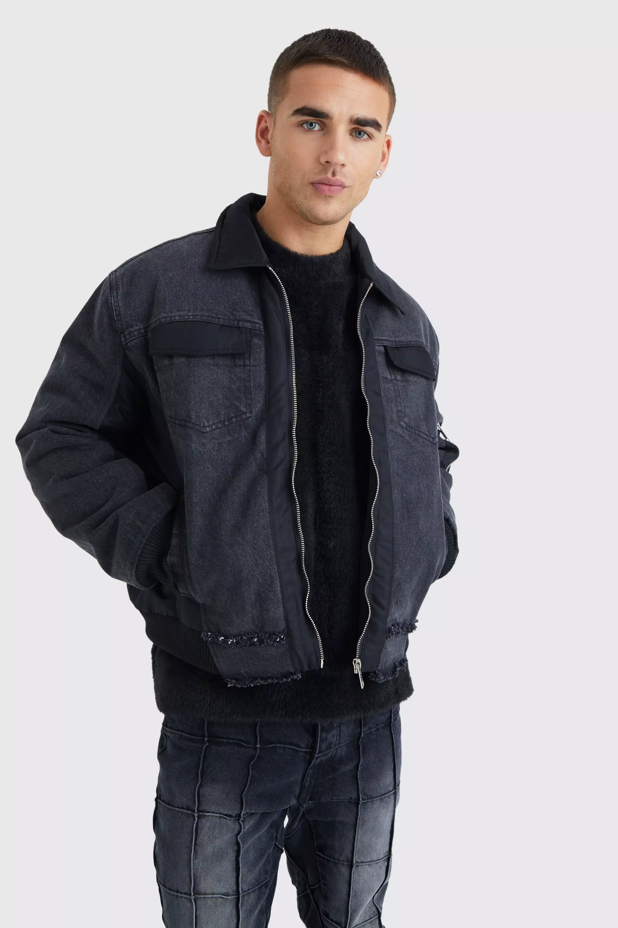 Hybrid denim outlet jacket